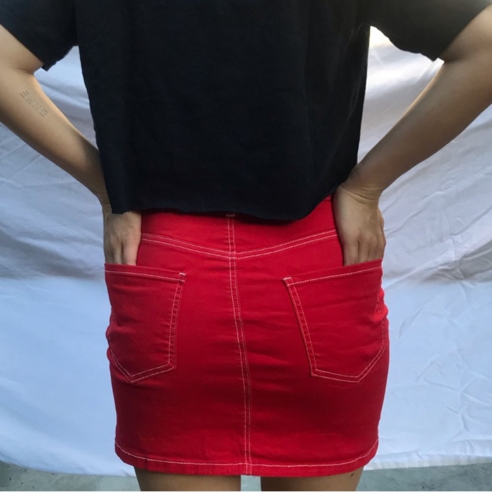 Forever 21 Fire Engine Red Mini Skirt - Picture 2 of 2